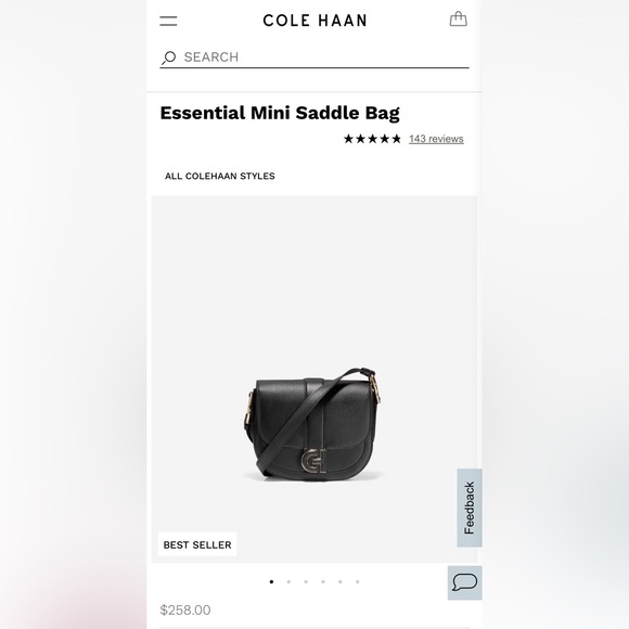 NWT Cole Haan Essential Mini Saddle Bag Bloodstone - Picture 4 of 5